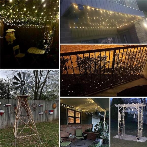 Solar String Lights Outdoor, 4-Pack Each 72FT 200 LED, Solar Twinkle Lights - Picture 6 of 7